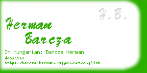 herman barcza business card